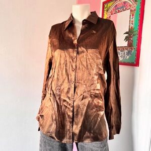 Fred David Shimmering Brown Blouse